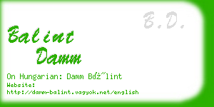 balint damm business card